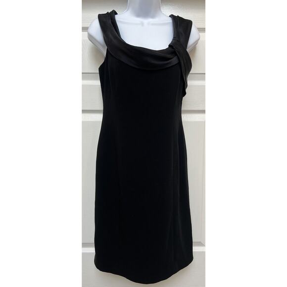 Talbots Women Sheath Dress Size 4 Petite 4P Silk Trim Scoop Neck V-Cut Back - Picture 1 of 8